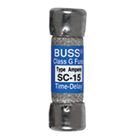 Eaton Bussmann Midget Fuse, SC Series, Time-Delay, 15A, 600V AC, 10kA DC BP/SC-15